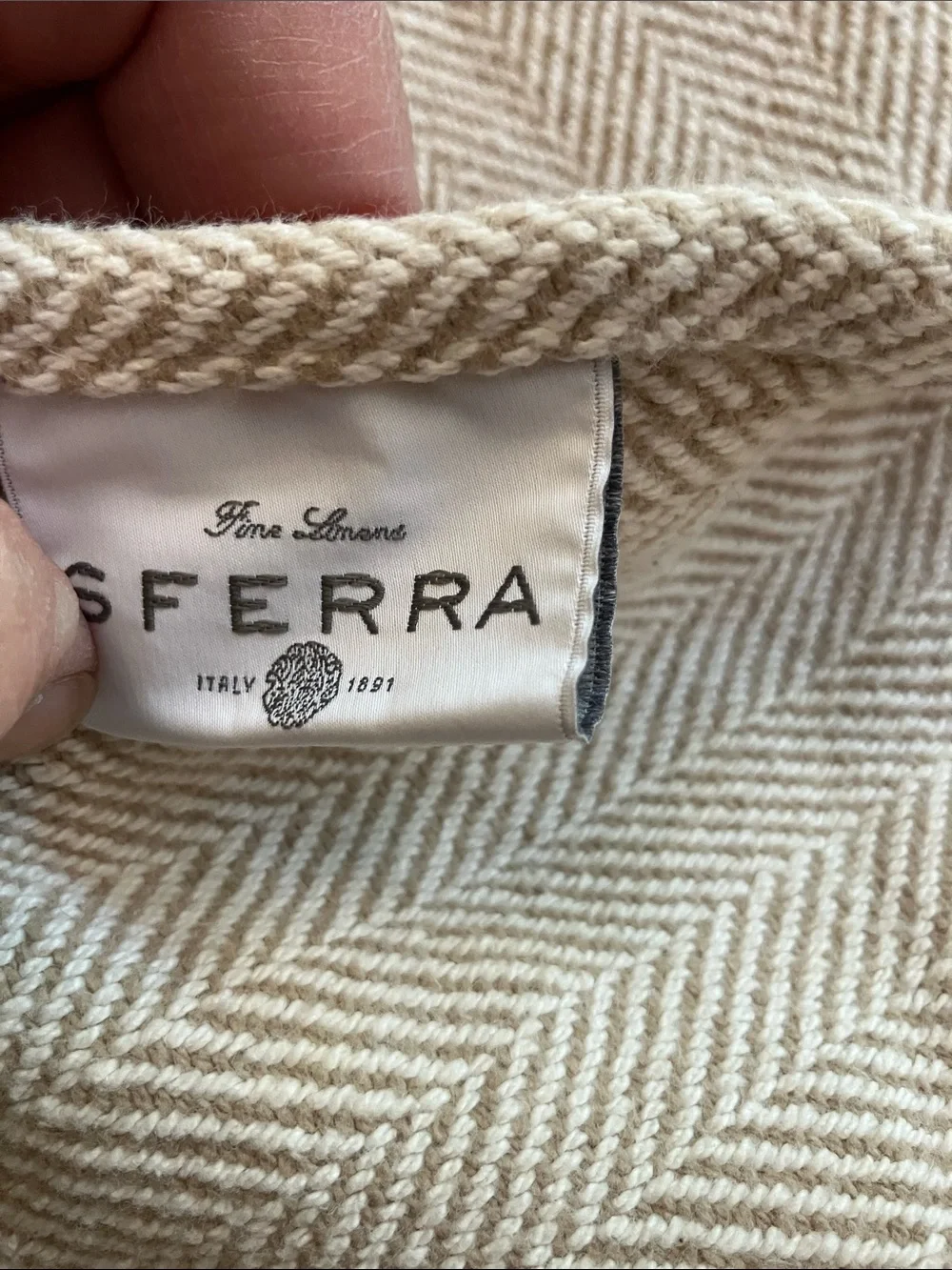 Sferra Celine Mushroom throw with fringe 50 x 60”